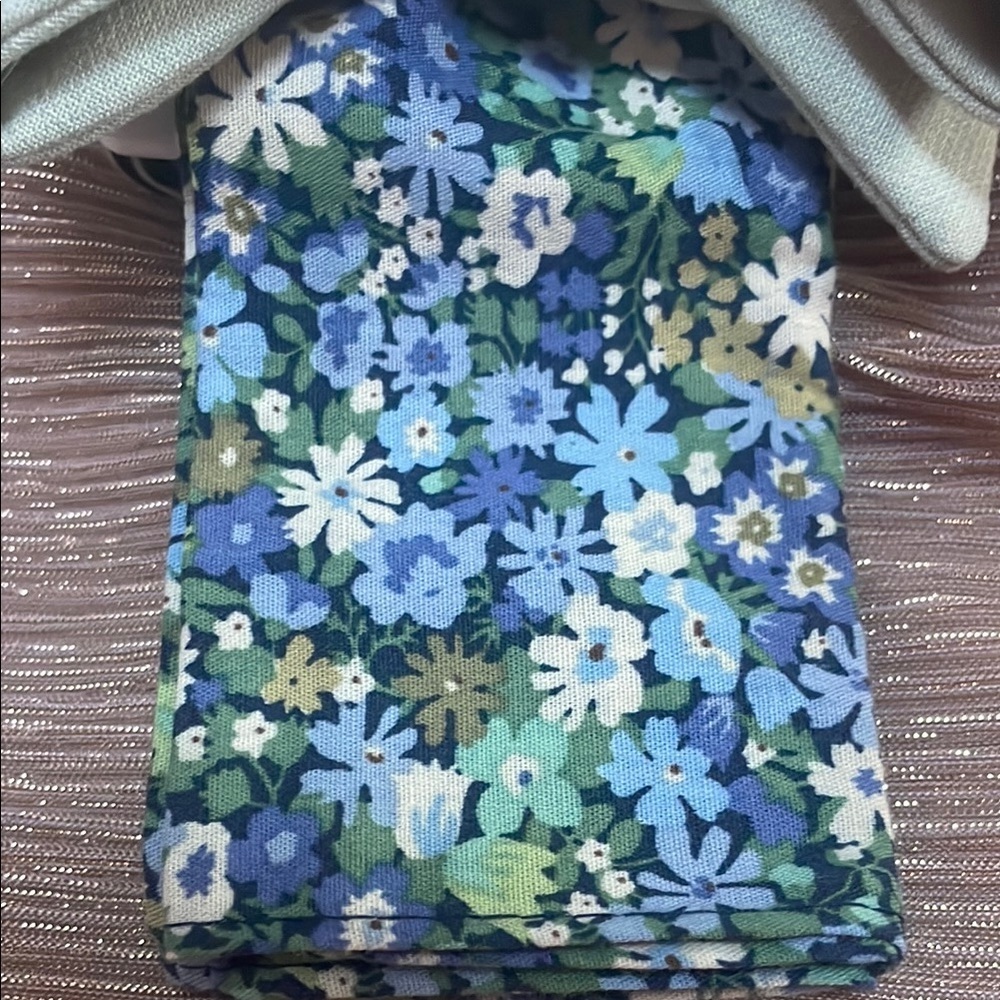 Bar III Floral Bow Tie and Pocket Square Set - Green and Blue - Picture 3 of 5